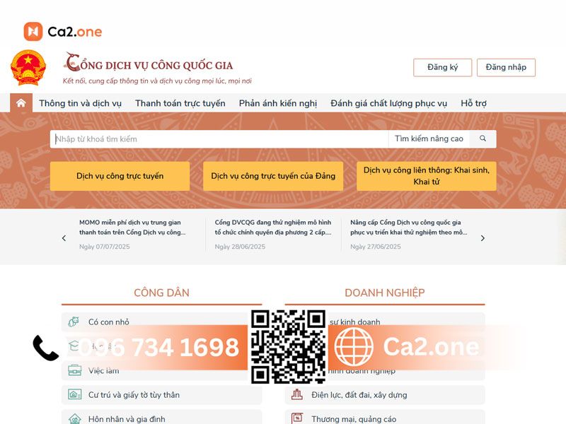 Cách đăng ký chữ ký số trên dịch vụ công