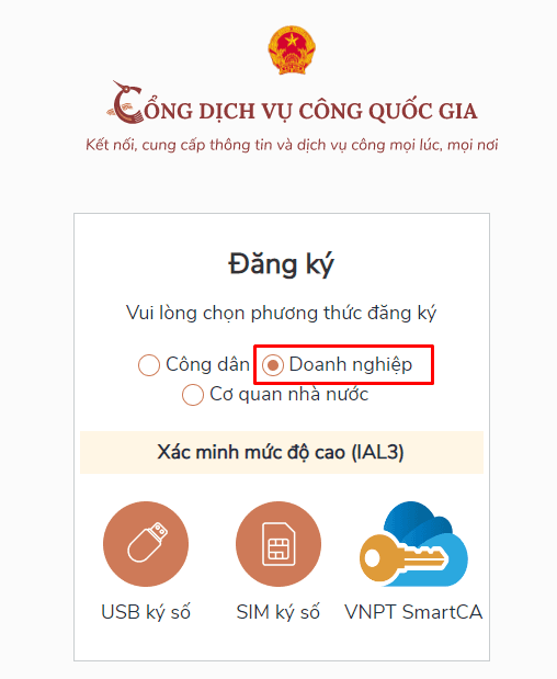 Cách đăng ký chữ điện tử trên dịch vụ công
