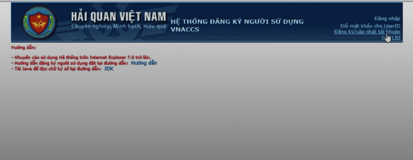 Đăng ký chữ ký số khai Hải quan điện tử